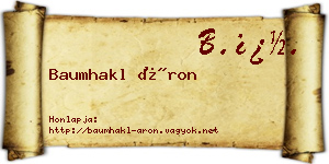 Baumhakl Áron névjegykártya